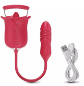 Rose sucking telescopic vibrator